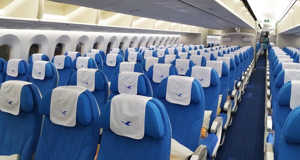 Xiamen Airlines economy class cabin