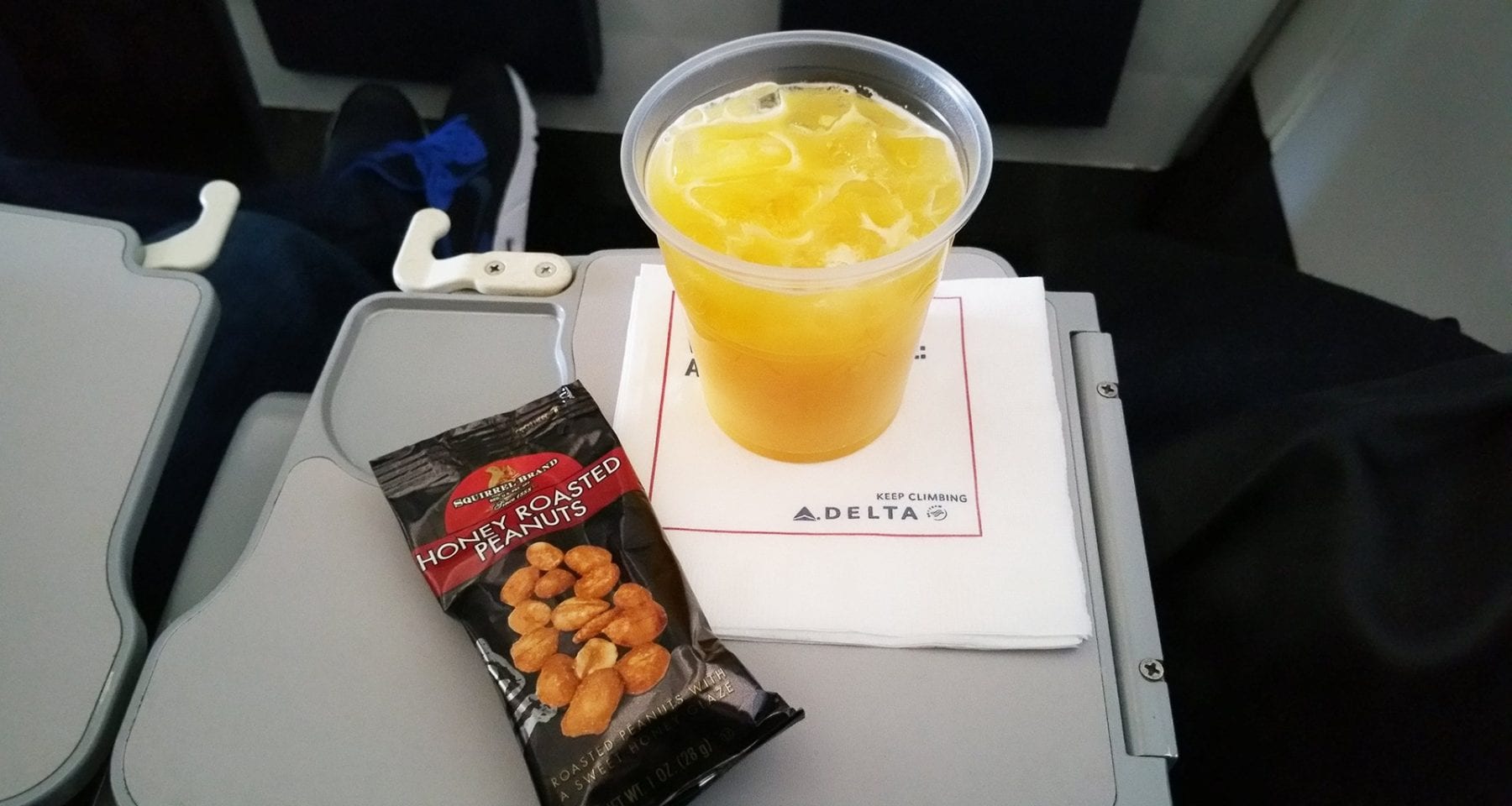 Delta airlines orange juice and nuts