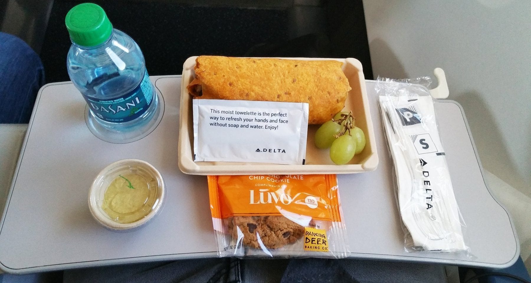 Delta luovo main cabin transcontinental free inflight meal