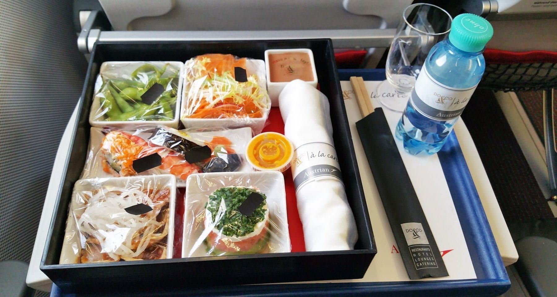 Austrian airlines japanese meal economy class upgrade meal by Do&Co