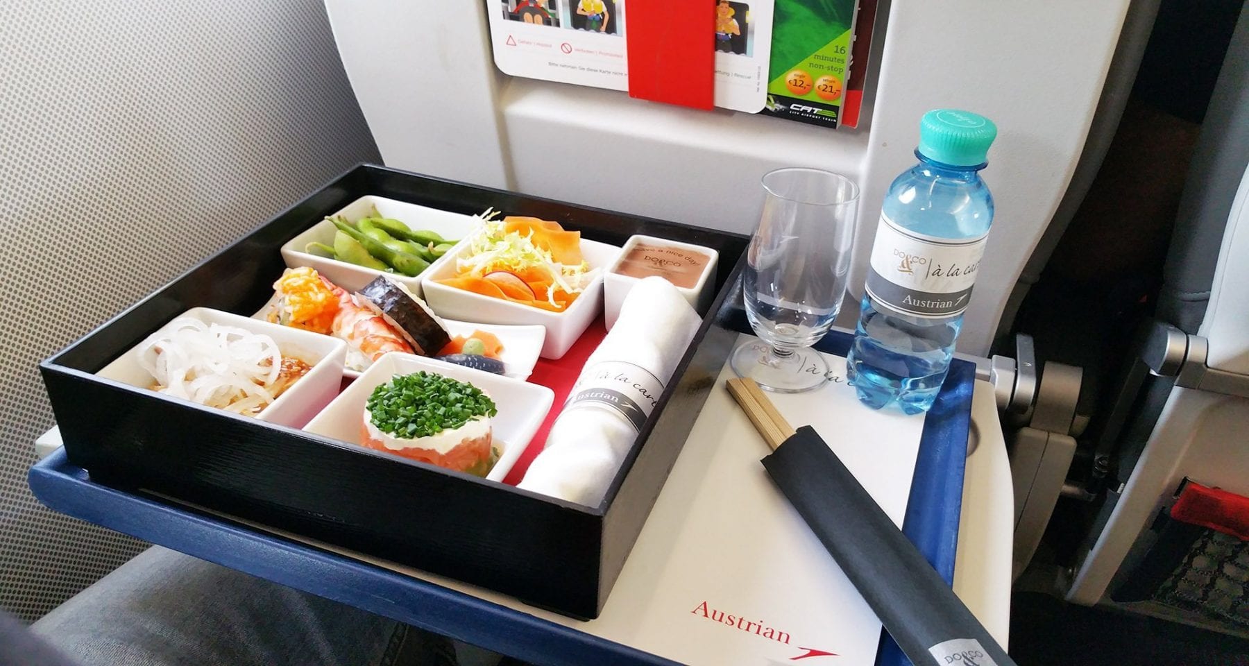 Austrian airlines japanese meal economy class upgrade meal by Do&Co